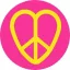 PEACE: Sziv (jelvény, 2,5 cm)
