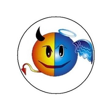 SMILEY: Devil-Angel (jelvény, 2,5 cm)