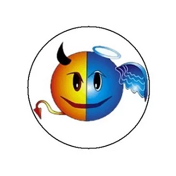SMILEY: Devil-Angel (jelvény, 2,5 cm)
