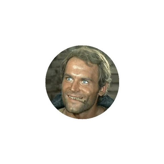 TERENCE HILL: Vigyor (jelvény, 2,5 cm) TERENCE HILL: Vigyor (jelvény, 2,5 cm)