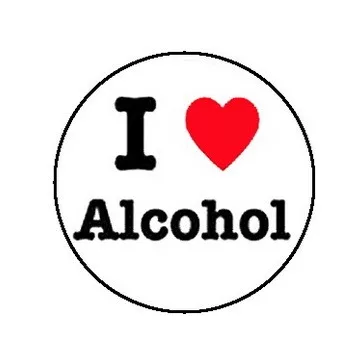 I LOVE ALCOHOL (jelvény, 2,5 cm)