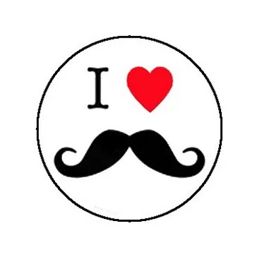 I LOVE BAJUSZ (jelvény, 2,5 cm)