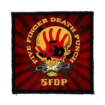   FIVE FINGER DEATH PUNCH: 5FDP Skull (9,5 cm x 9,5 cm) (felvarró)