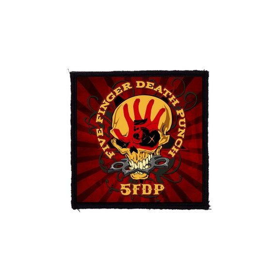 FIVE FINGER DEATH PUNCH: 5FDP Skull (9,5 cm x 9,5 cm) (felvarró) FIVE FINGER DEATH PUNCH: 5FDP Skull (9,5 cm x 9,5 cm) (felvarró)