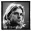 KURT COBAIN: Portrait FF (9,5 cm x 9,5 cm) (felvarró)
