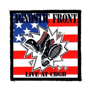 AGNOSTIC FRONT: Live At CBGB (9,5 cm x 9,5 cm) (felvarró)