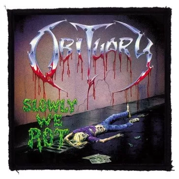 OBITUARY: Slowly (9,5 cm x 9,5 cm) (329) (felvarró)