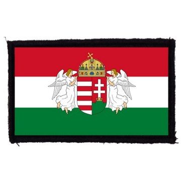 MAGYAR ZÁSZLÓ ANGYALOKKAL (9,5 cm x 6 cm) (felvarró)