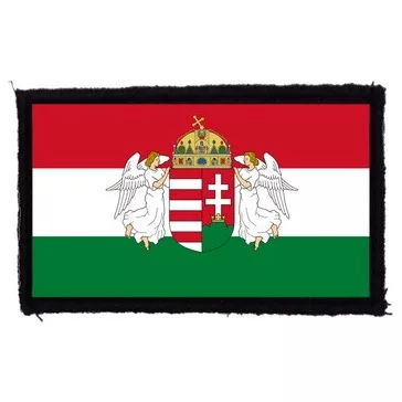 MAGYAR ZÁSZLÓ ANGYALOKKAL (9,5 cm x 6 cm) (felvarró)