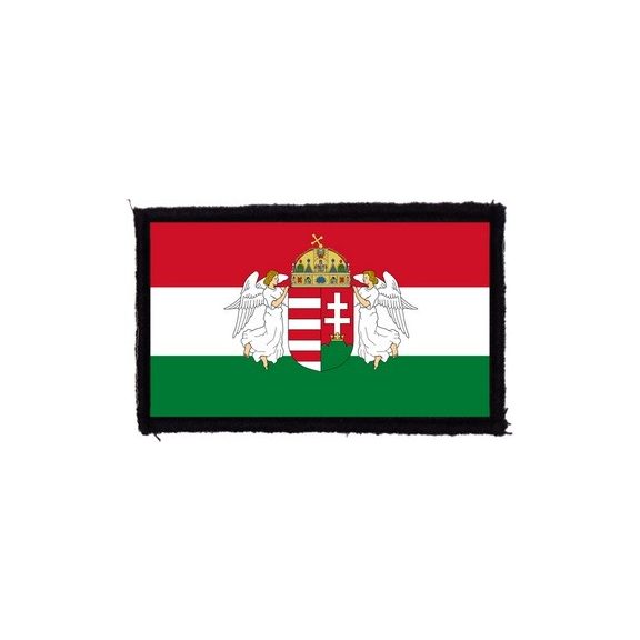 MAGYAR ZÁSZLÓ ANGYALOKKAL (9,5 cm x 6 cm) (felvarró) MAGYAR ZÁSZLÓ ANGYALOKKAL (9,5 cm x 6 cm) (felvarró)