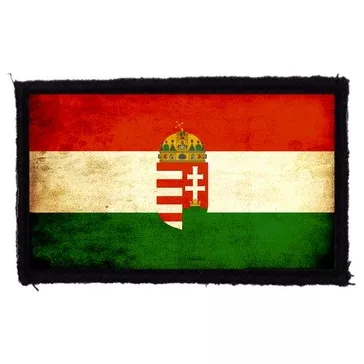 MAGYAR ZÁSZLÓ CÍMERREL (9,5 cm x 6 cm) (felvarró)
