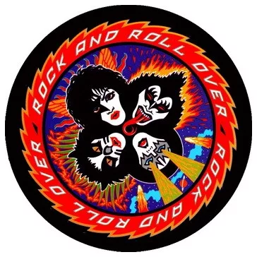   KISS: Rock 'n' Roll Over (circle) (9,5 cm x 9,5 cm) (felvarró)