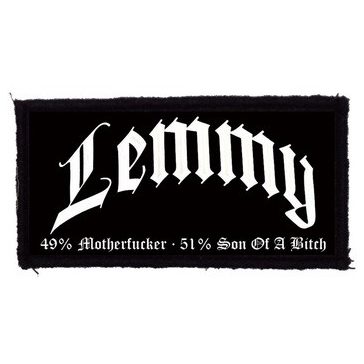 LEMMY: 49% Motherfucker (9,5 cm x 4,5 cm) (felvarró)