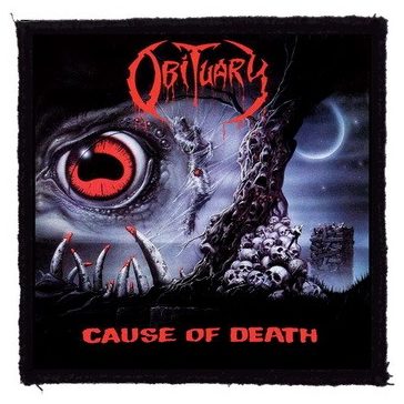 OBITUARY: Cause Of Death (9,5 cm x 9,5 cm) (felvarró)