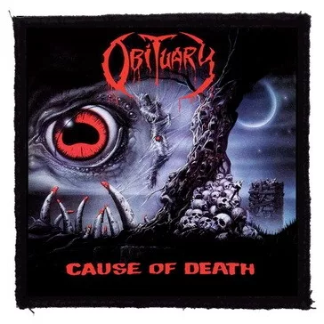 OBITUARY: Cause Of Death (9,5 cm x 9,5 cm) (felvarró)