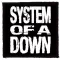 SYSTEM OF A DOWN: SOAD (name) (9,5 cm x 9,5 cm) (felvarró)