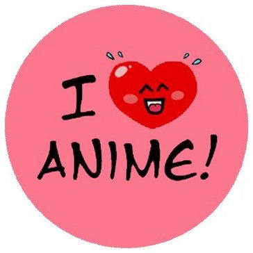I LOVE ANIME (nagy jelvény, 3,7 cm)