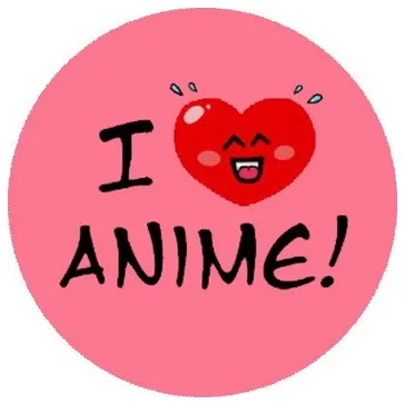 I LOVE ANIME (nagy jelvény, 3,7 cm)