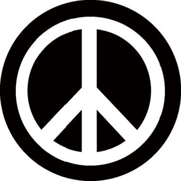 PEACE: b/w (circle, 9,5 cm) (felvarró)
