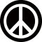 PEACE: b/w (circle, 9,5 cm) (felvarró)
