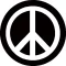 PEACE: b/w (circle, 9,5 cm) (felvarró)