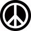 PEACE: b/w (circle, 9,5 cm) (felvarró)