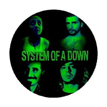 SYSTEM OF A DOWN: Band Green (nagy jelvény, 3,7 cm)