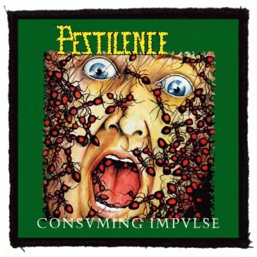 PESTILENCE: Consuming Impulse (9,5 cm x 9,5 cm) (felvarró)