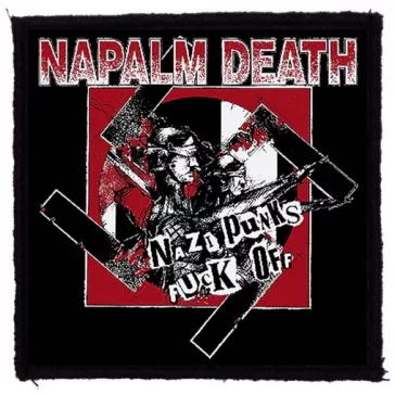 NAPALM DEATH: Nazi Punks (9,5 cm x 9,5 cm) (felvarró)