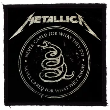 METALLICA: Never Cared (9,5 cm x 9,5 cm) (felvarró)