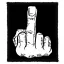 FUCK OFF: Finger (8 cm x 9,5 cm) (felvarró)