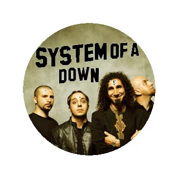 SYSTEM OF A DOWN: Band (nagy jelvény, 3,7 cm)
