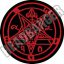 BAPHOMET PENTAGRAM 666 (red, circle, 9.5 cm)