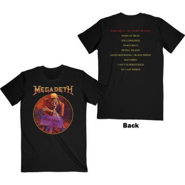 MEGADETH: Peace Sells...Tracklist (póló)