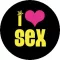 I LOVE SEX (nagy jelvény, 3,7 cm)