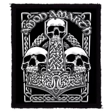 AMON AMARTH: Three Skulls (8 cm x 9,5 cm)