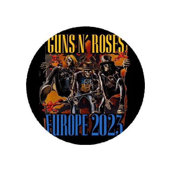 GUNS N' ROSES: Europe 2023 (nagy jelvény, 3,7 cm) GUNS N' ROSES: Europe 2023 (nagy jelvény, 3,7 cm)