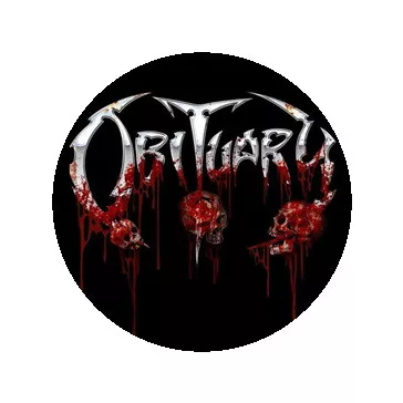 OBITUARY: Logo Skulls (jelvény, 2,5 cm) 