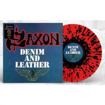 SAXON: Denim And Leather (LP, red/black splatter) 