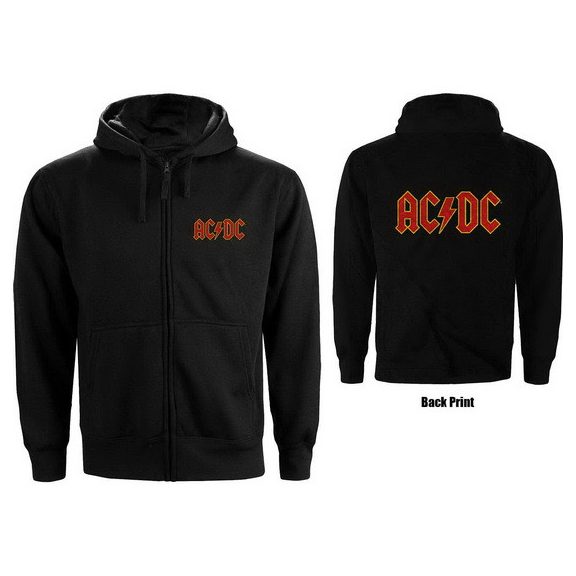 AC/DC: Logo (kapucnis pulóver, cipzáros) AC/DC: Logo (kapucnis pulóver, cipzáros)