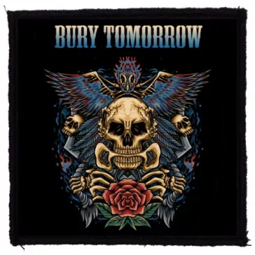BURY TOMORROW: Skull Rose (9,5 cm x 9,5 cm) (felvarró) 